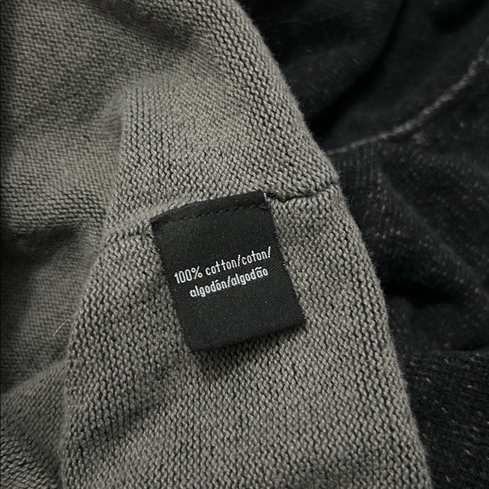 Calvin Klein Jeans Half Zip Raglan Sweater Charcoal Black Distressed Preppy - Picture 10 of 10